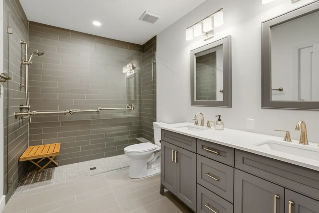 Accessible Walk-In Shower for Aging in Place in Whitney Oaks, Rocklin